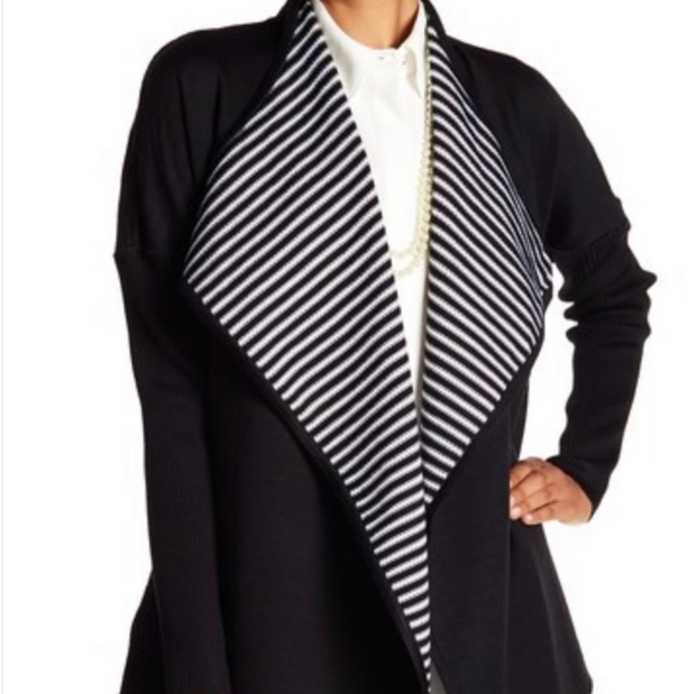 St. John Collection  Shawl Collar King Striped Cardigan